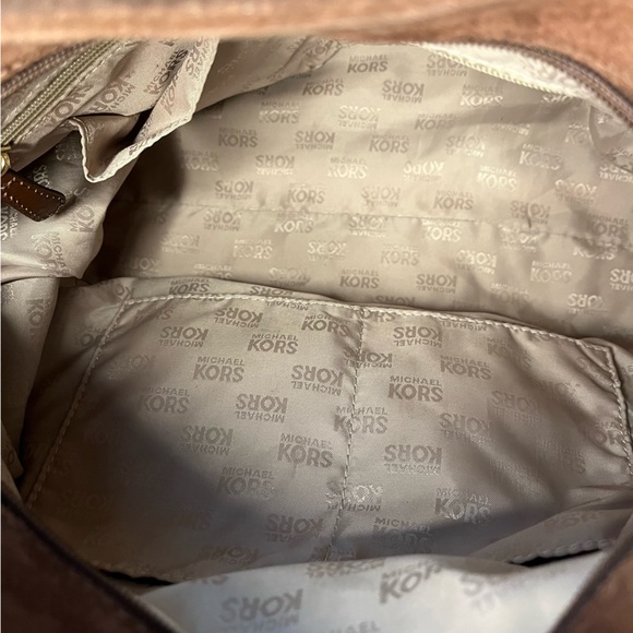 EUC Michael Kors Brown Suede Hudson Downtown Hobo Bag - Picture 8 of 11